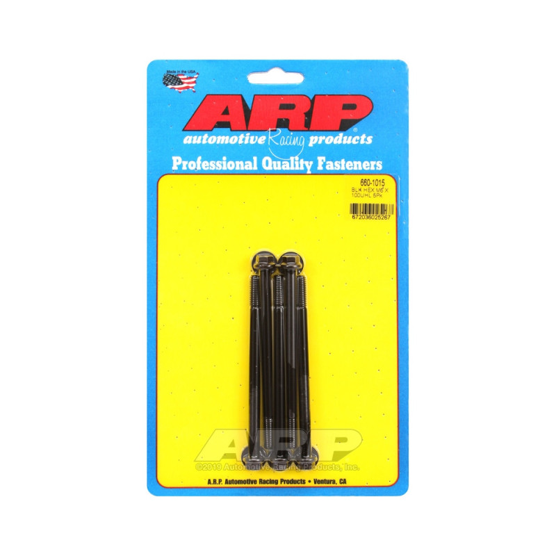 Set de șuruburi și piulițe universale ARP M6 x 1,00 – șuruburi hexagonale cu oxidare neagră, x5 - ARP-660-1015 - 660-1015 - 3666618195605